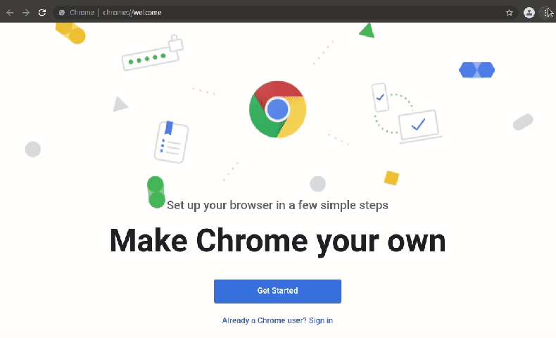 Displays written steps above for Chrome