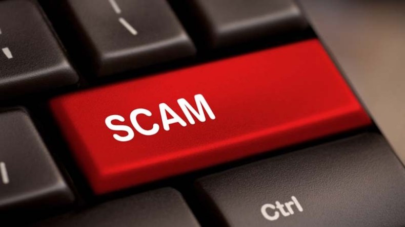 image of a scam button