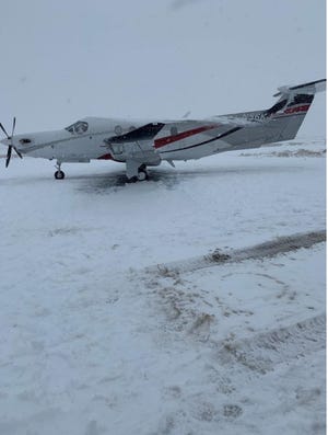 The Pilatus PC-12 plane before takeoff on Saturday, November 30, 2019. The plane crash killed nine and seriously injured three after it failed to properly takeoff in Chamberlain.