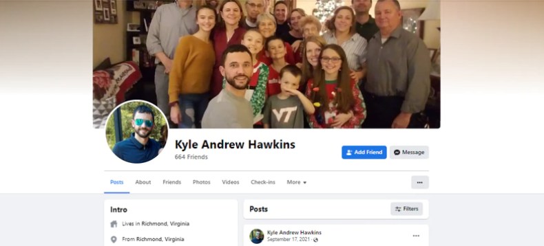 Kyle Hawkins’ Facebook page shows the last post is from September 2021. He says the hacker took...